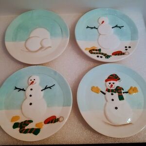 Festive Snowman Plate Set